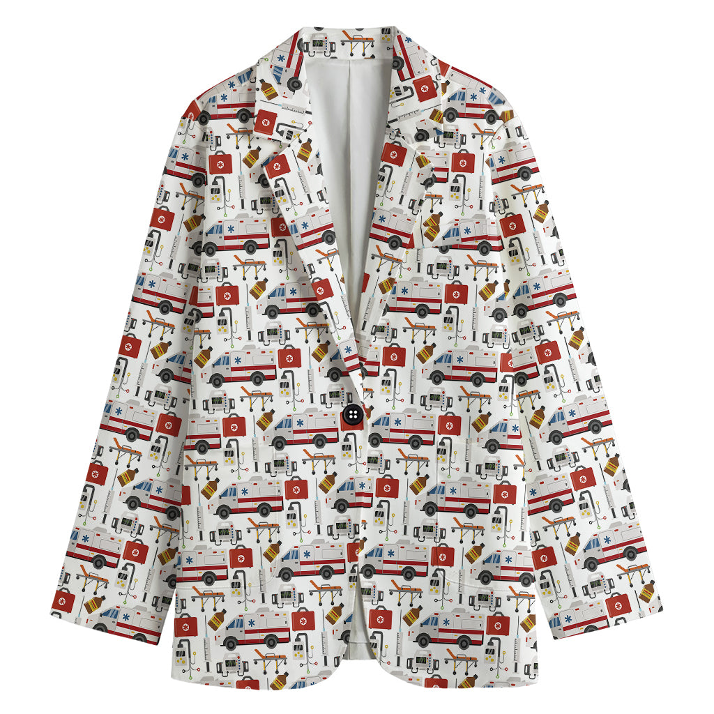 EMS Paramedic Pattern Print Women's Blazer
