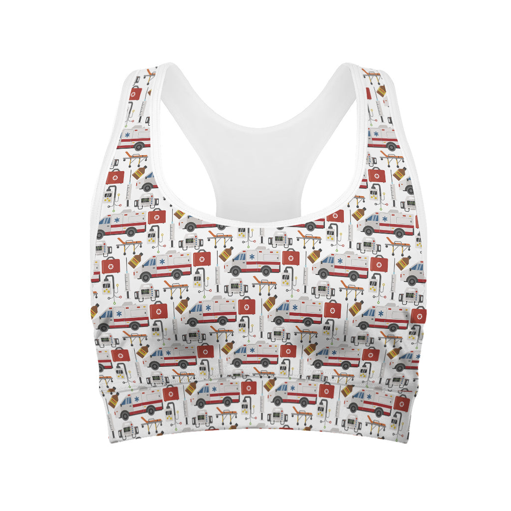 EMS Paramedic Pattern Print Women's Sports Bra