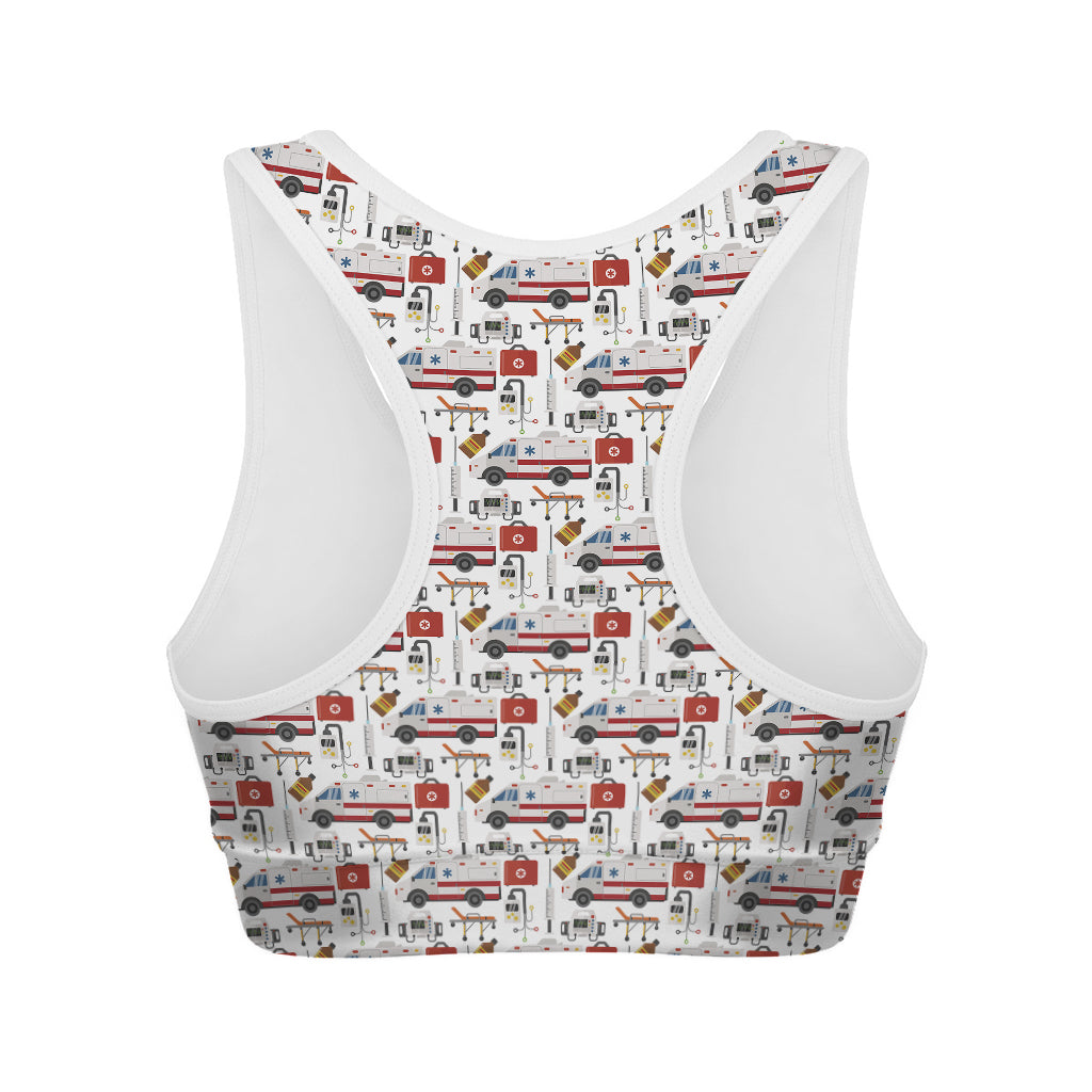 EMS Paramedic Pattern Print Women's Sports Bra
