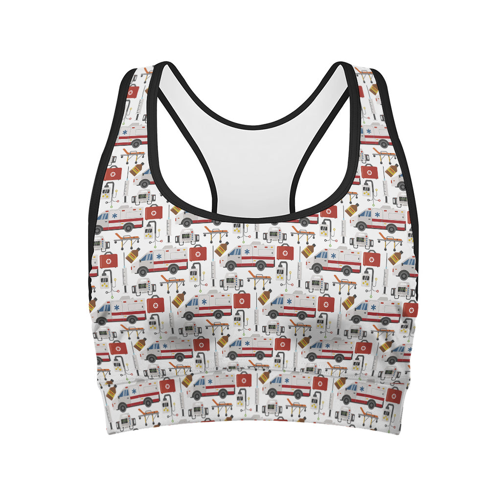 EMS Paramedic Pattern Print Women's Sports Bra