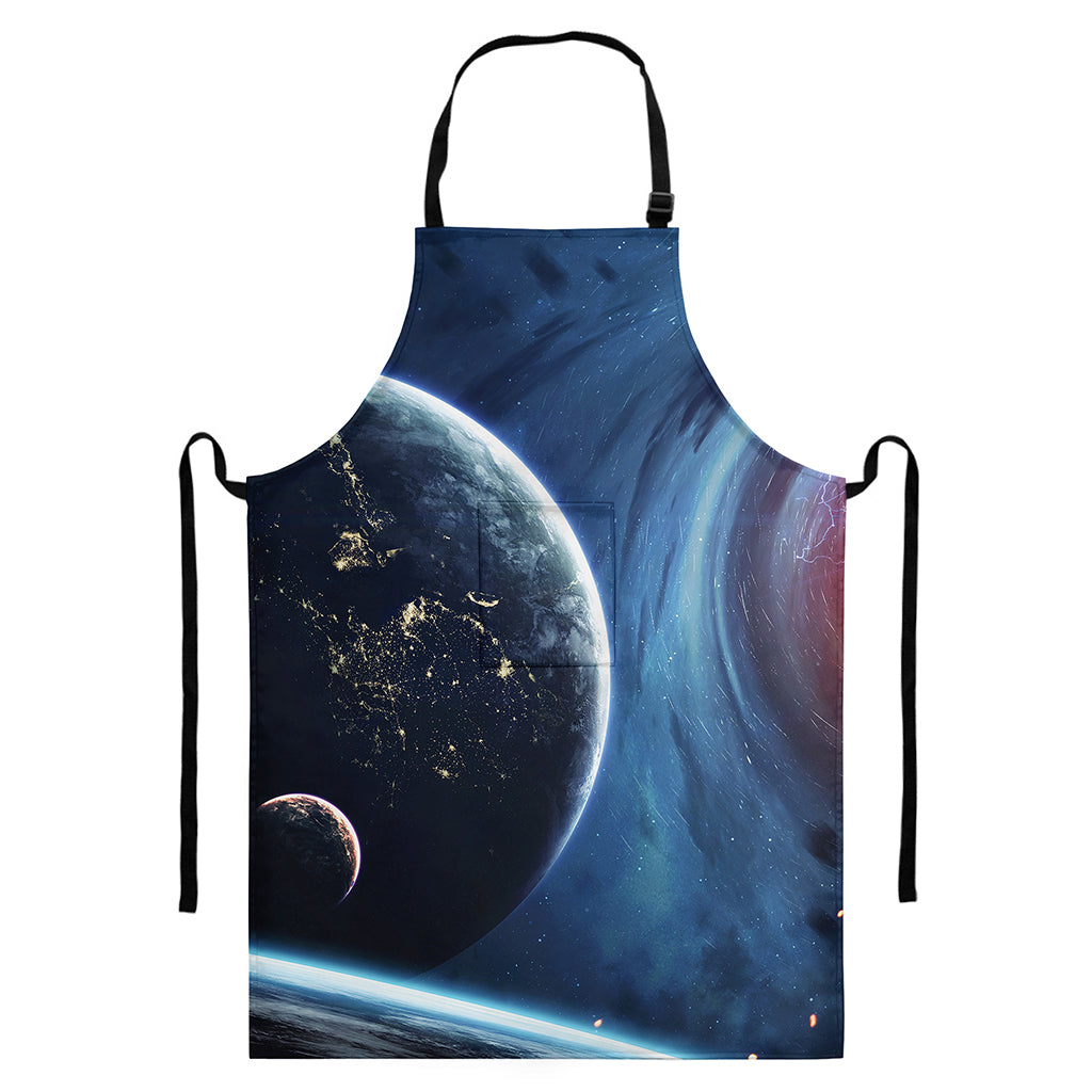 Endless Space Print Bib Apron With Pocket