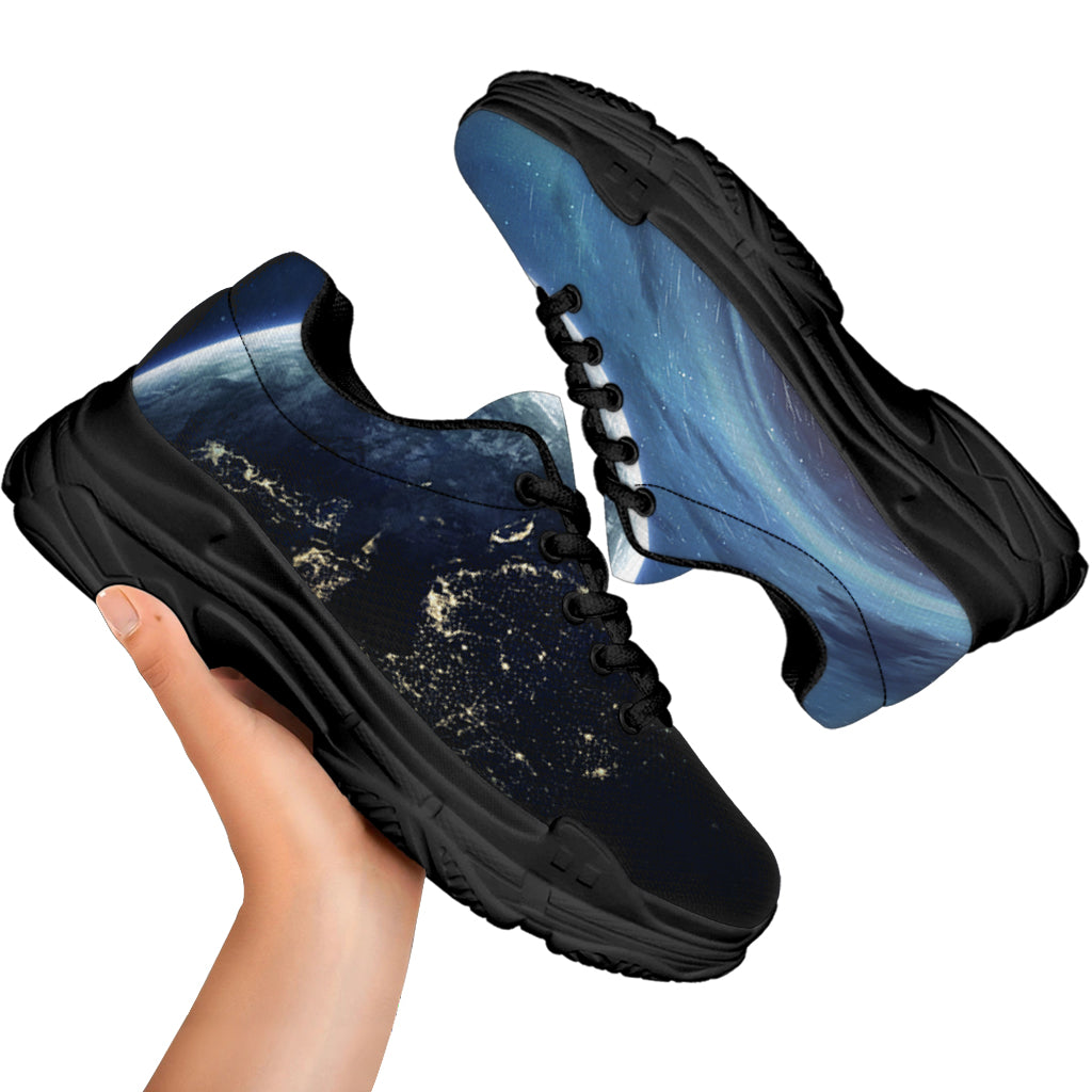 Endless Space Print Black Chunky Shoes