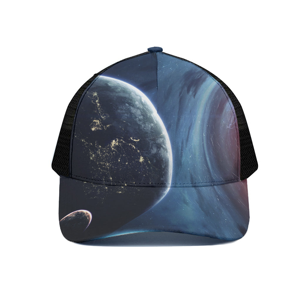 Endless Space Print Black Mesh Trucker Cap