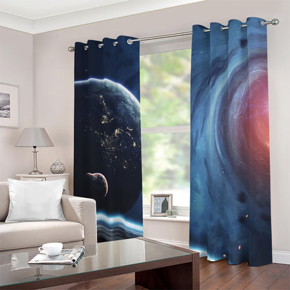 Endless Space Print Blackout Grommet Curtains