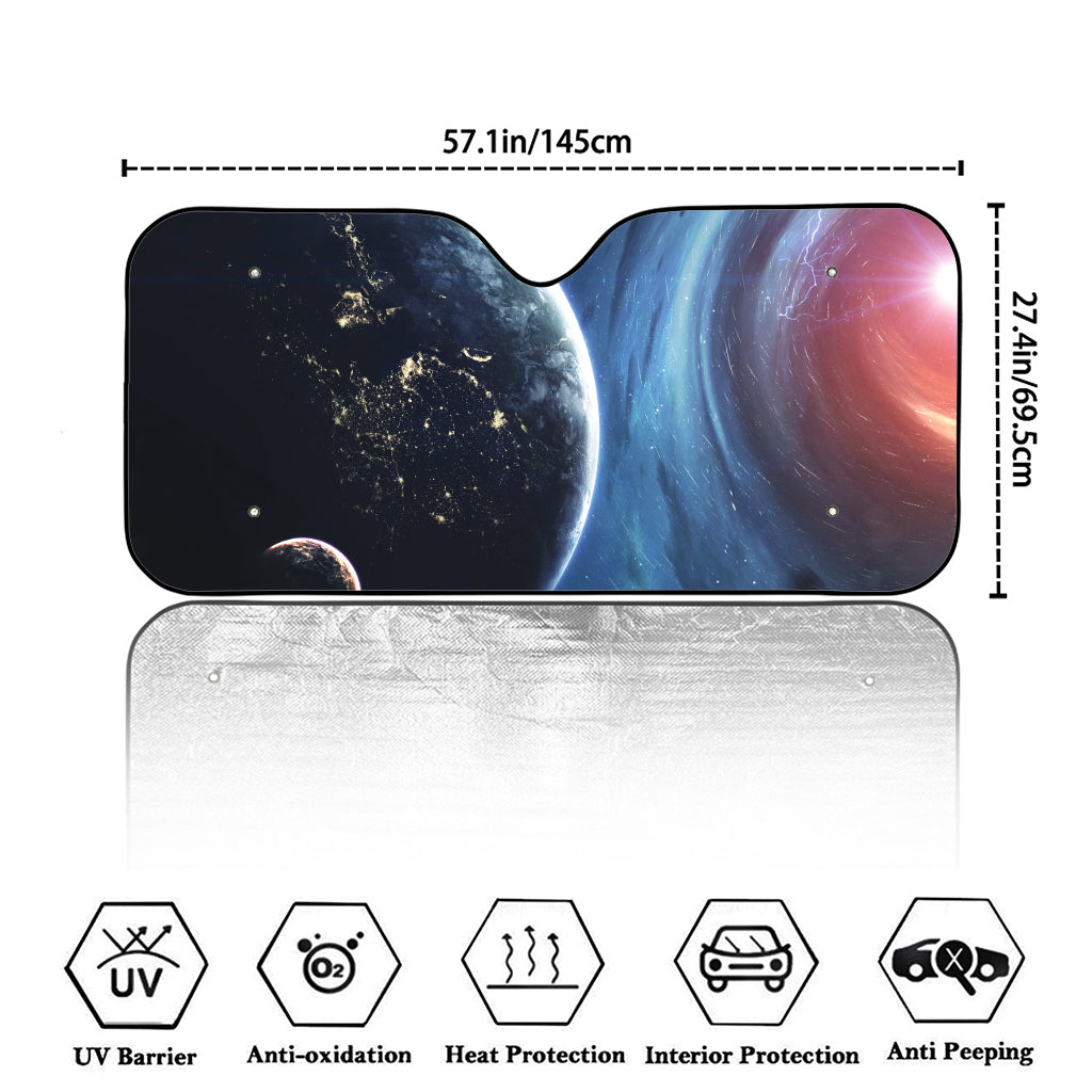 Endless Space Print Car Windshield Sun Shade