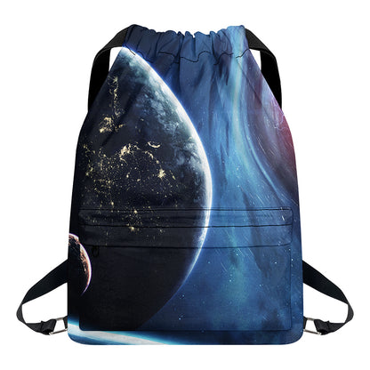 Endless Space Print Drawstring Backpack