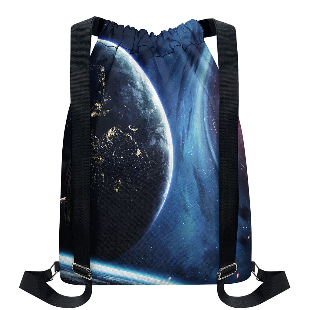 Endless Space Print Drawstring Backpack