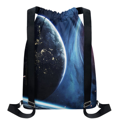 Endless Space Print Drawstring Backpack