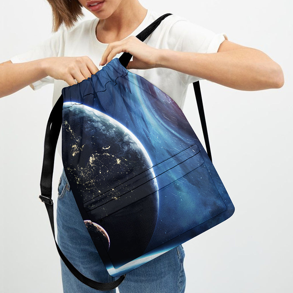 Endless Space Print Drawstring Backpack