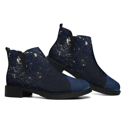 Endless Space Print Flat Ankle Boots