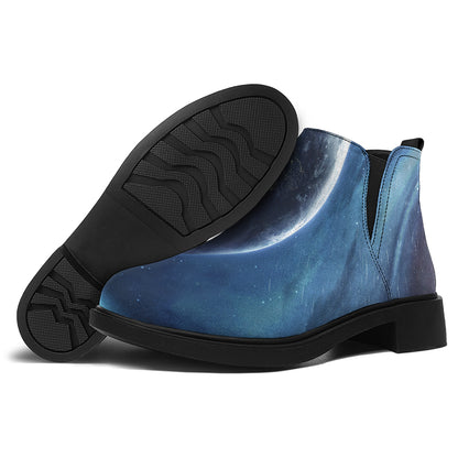 Endless Space Print Flat Ankle Boots