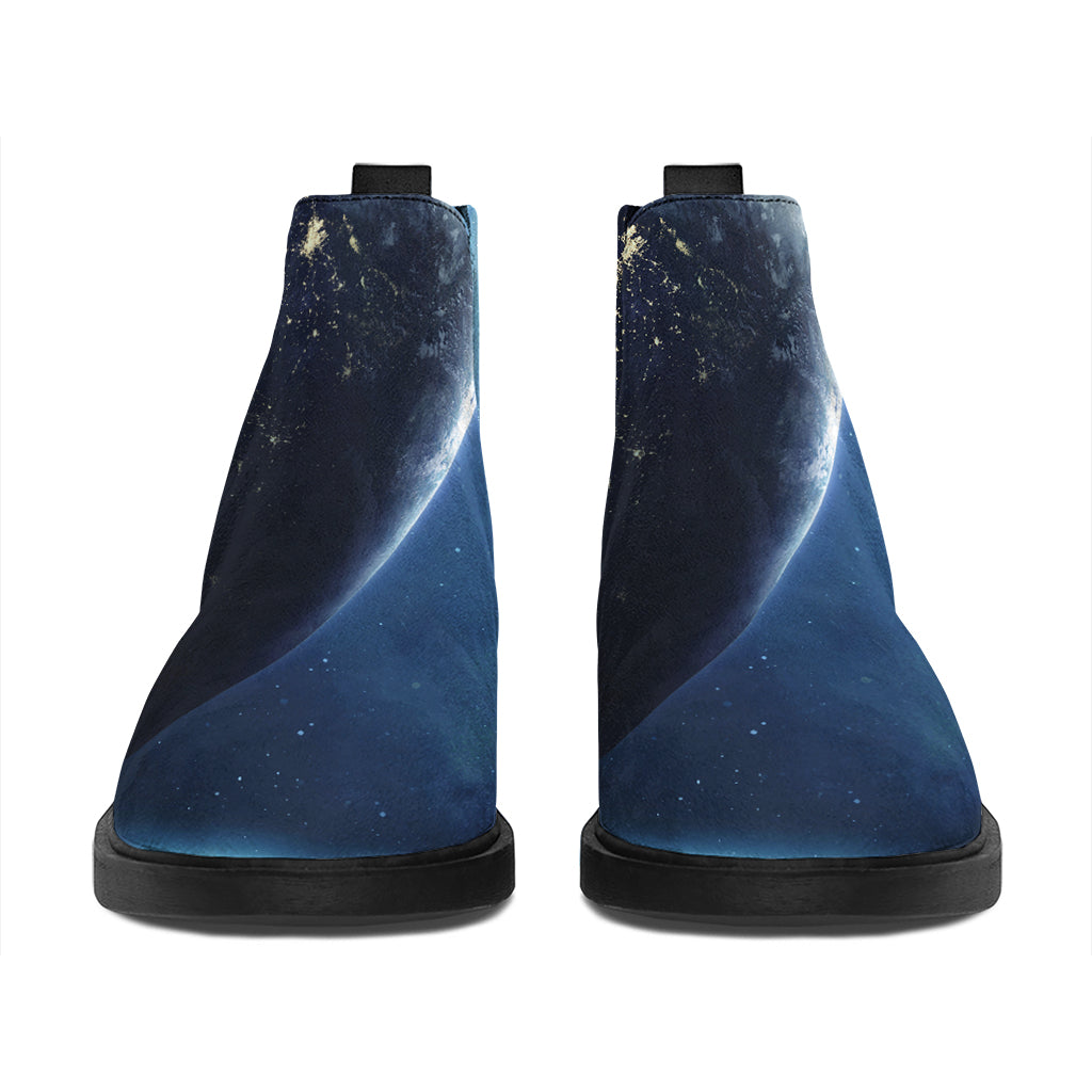 Endless Space Print Flat Ankle Boots