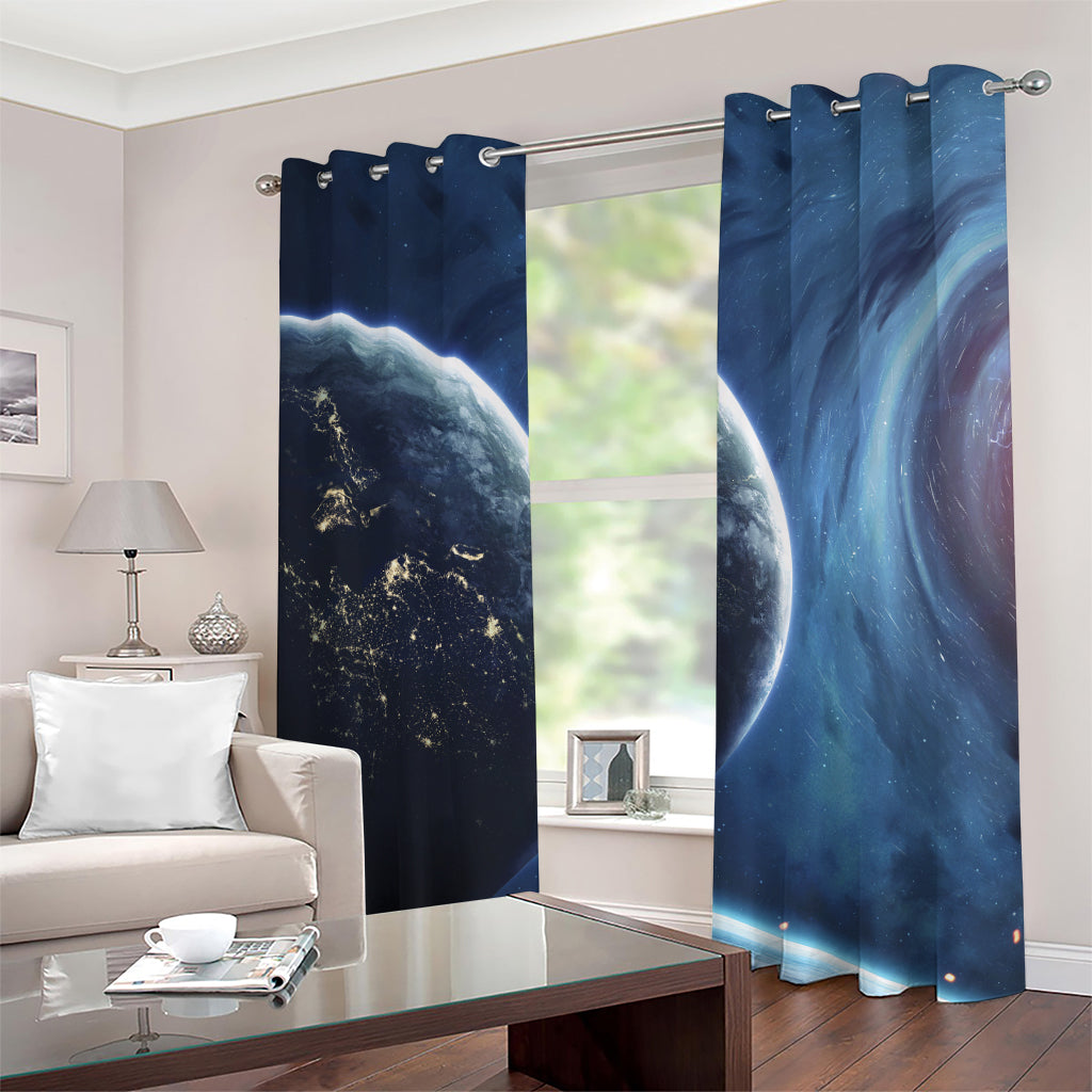Endless Space Print Grommet Curtains