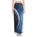 Endless Space Print High Slit Maxi Skirt