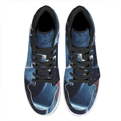 Endless Space Print High Top Leather Sneakers