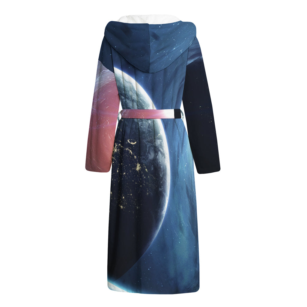 Endless Space Print Hooded Bathrobe