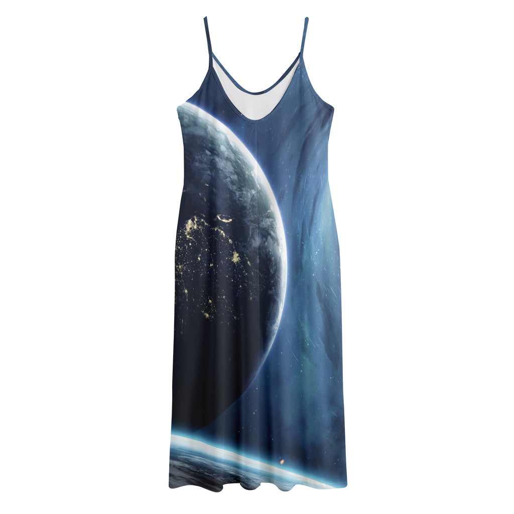 Endless Space Print Jersey Midi Cami Dress