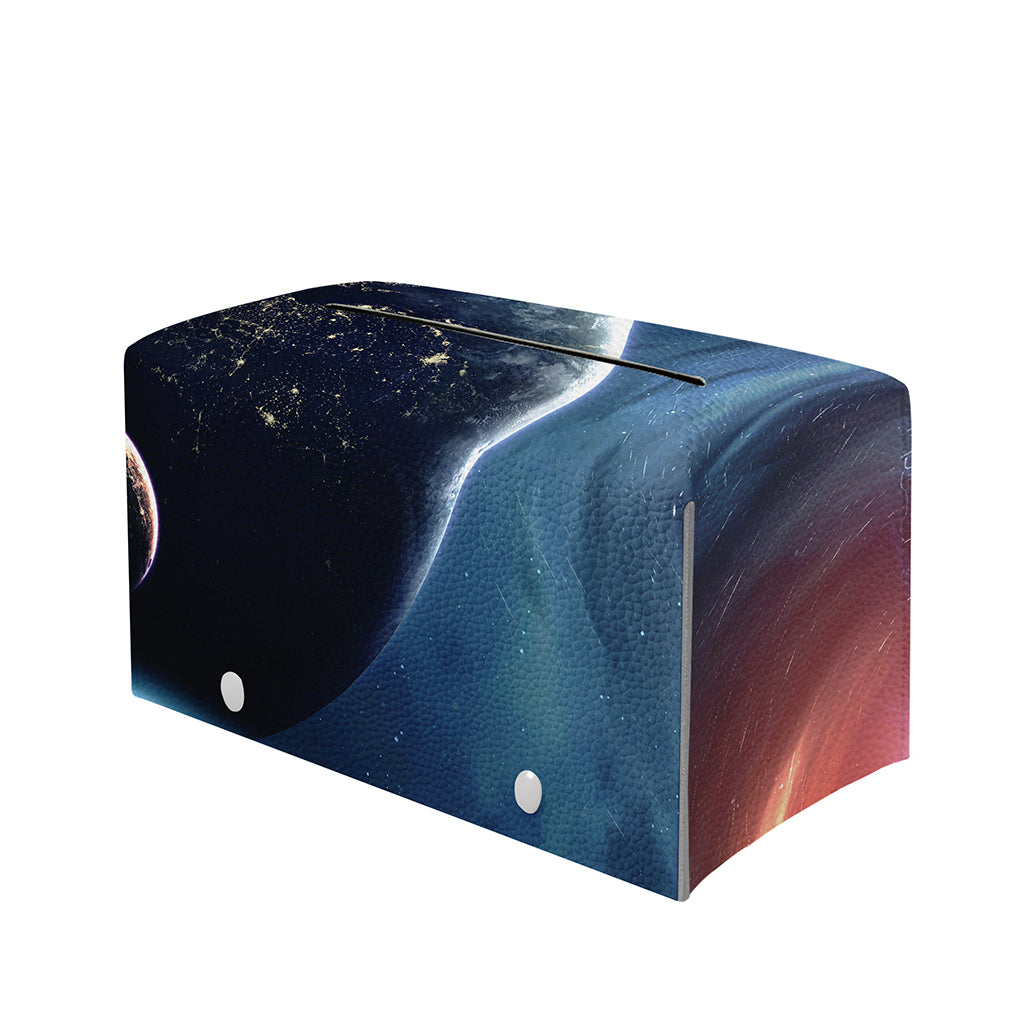 Endless Space Print Leather Tissue Box Cover