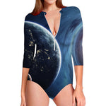 Endless Space Print Long Sleeve Swimsuit