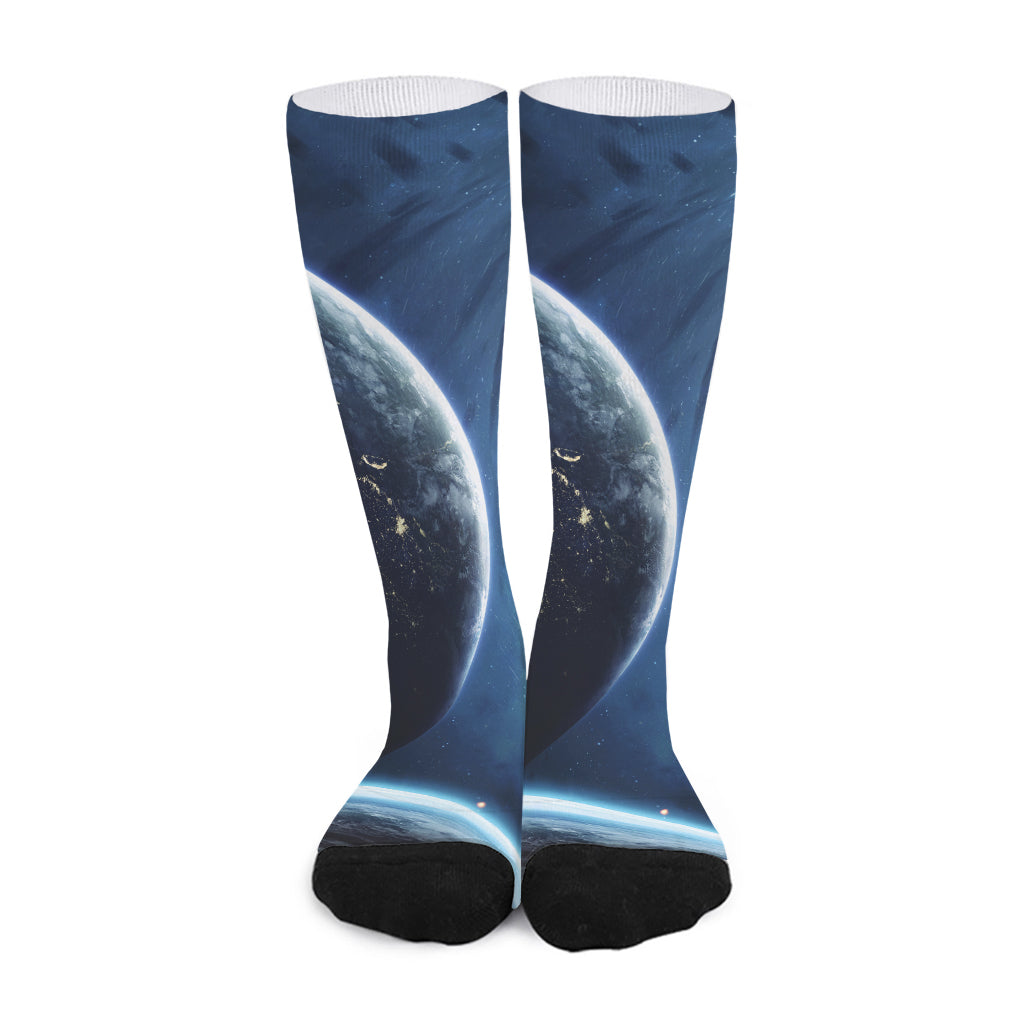 Endless Space Print Long Socks