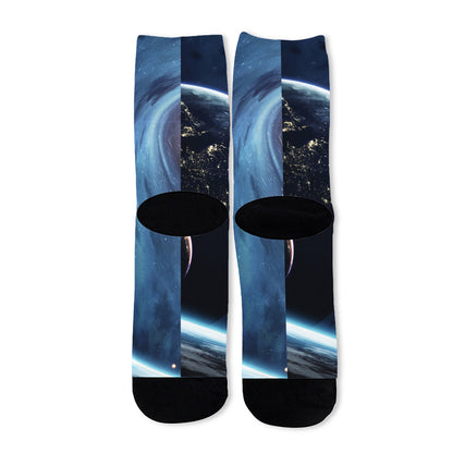 Endless Space Print Long Socks