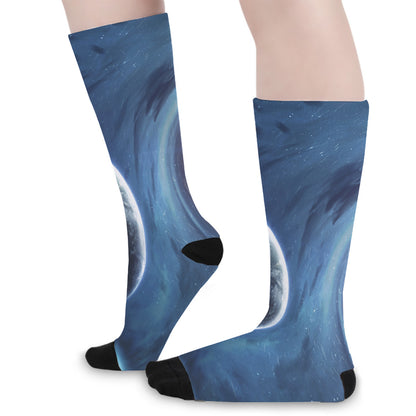Endless Space Print Long Socks