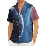 Endless Space Print Men's Deep V-Neck Shirt