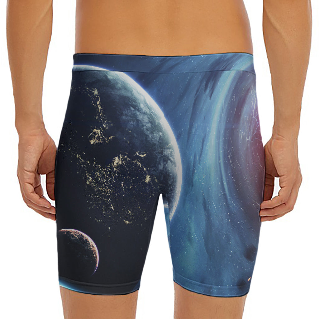 Endless Space Print Men's Long Boxer Briefs