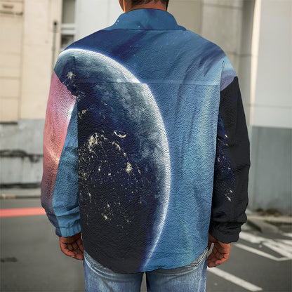 Endless Space Print Men's Shirt Jacket