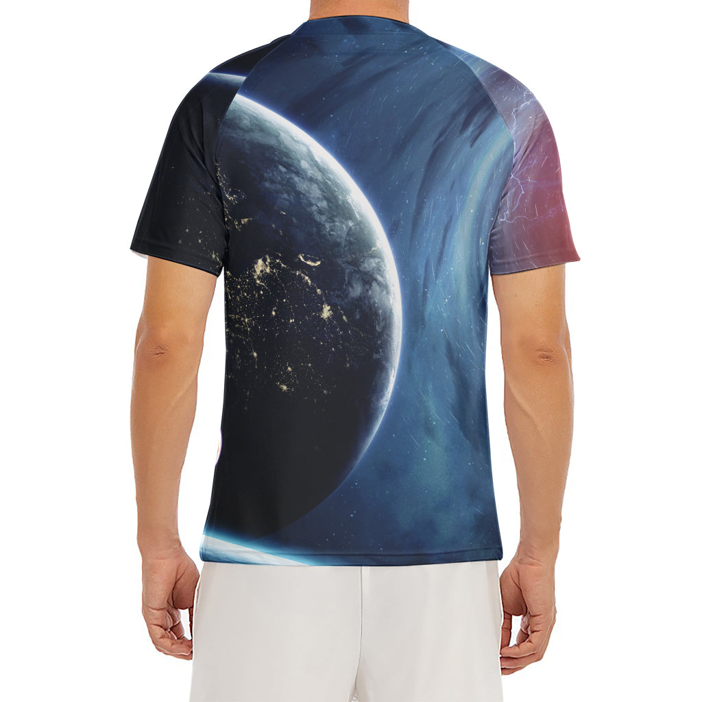 Endless Space Print Men's Short Sleeve Rash Guard