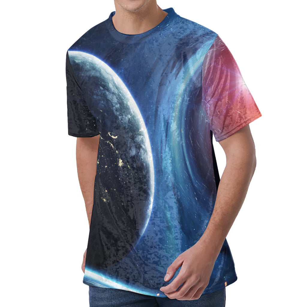 Endless Space Print Men's Velvet T-Shirt