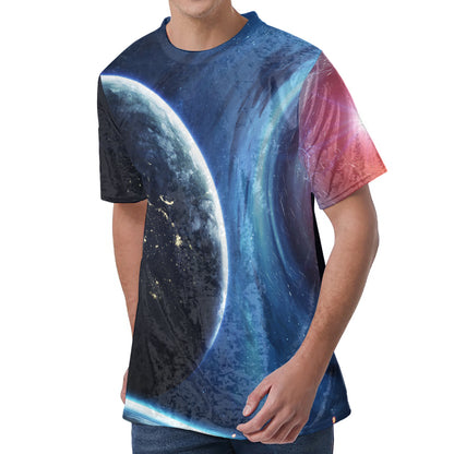 Endless Space Print Men's Velvet T-Shirt