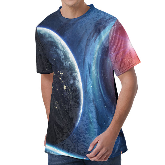 Endless Space Print Men's Velvet T-Shirt