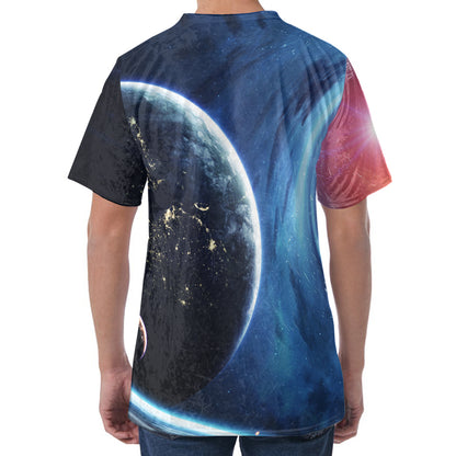 Endless Space Print Men's Velvet T-Shirt