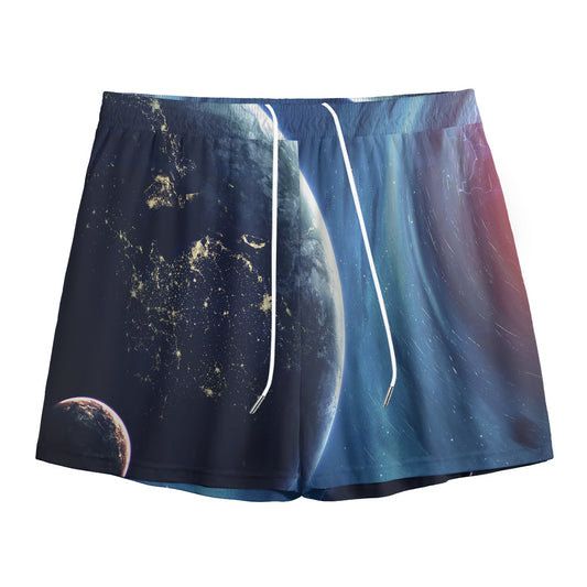 Endless Space Print Mesh Shorts