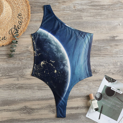 Endless Space Print One Shoulder Bodysuit