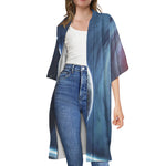 Endless Space Print Open Front Beach Cover Up