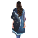 Endless Space Print Open Front Beach Cover Up