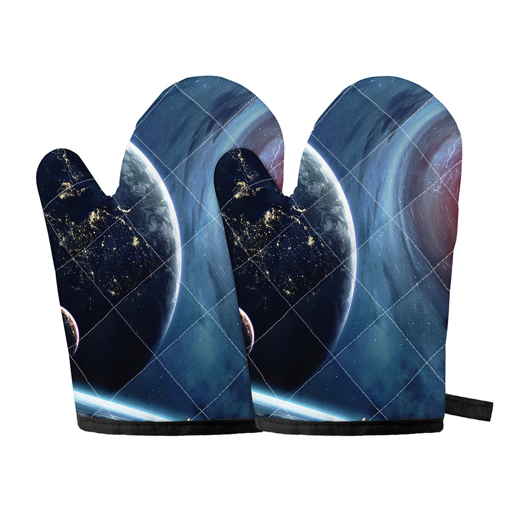 Endless Space Print Oven Mitts