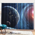 Endless Space Print Pencil Pleat Curtains