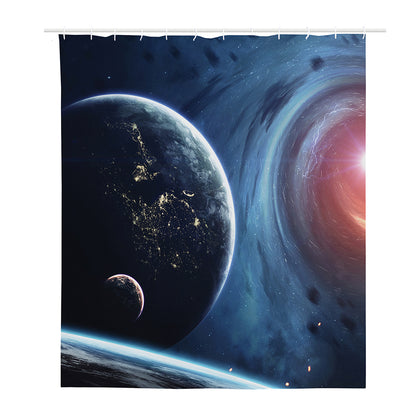 Endless Space Print Polyester Shower Curtain