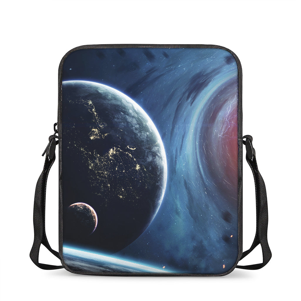 Endless Space Print Rectangular Crossbody Bag