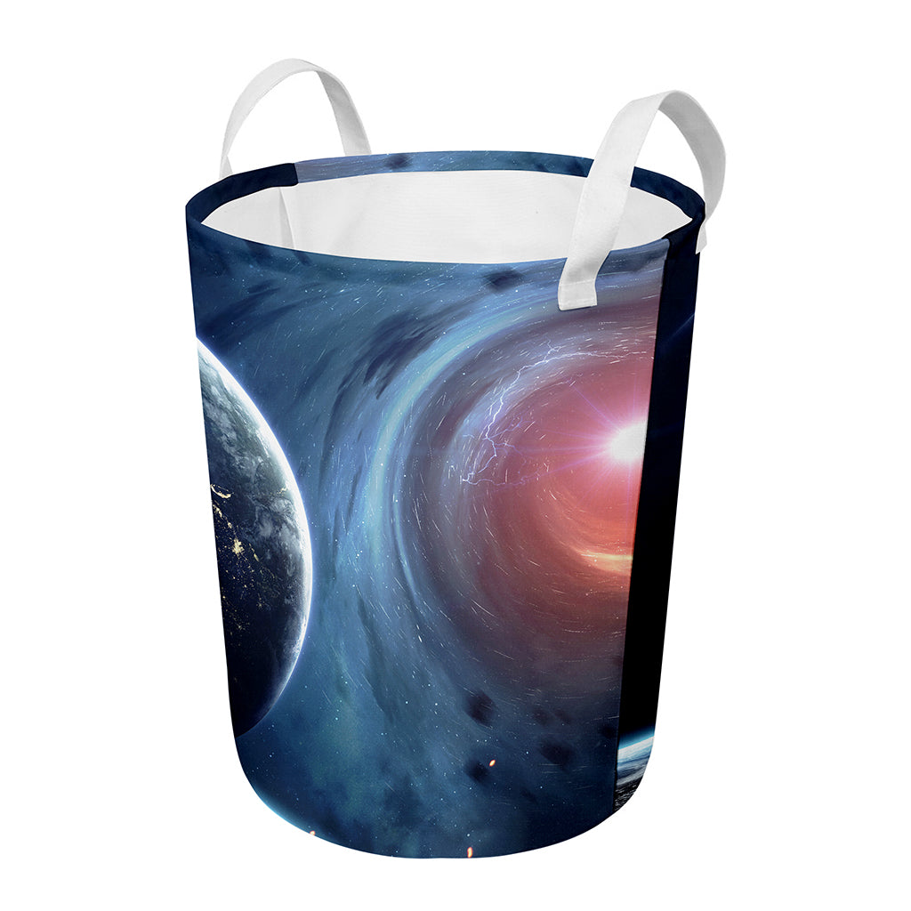 Endless Space Print Round Laundry Basket