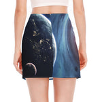 Endless Space Print Side Slit Mini Skirt