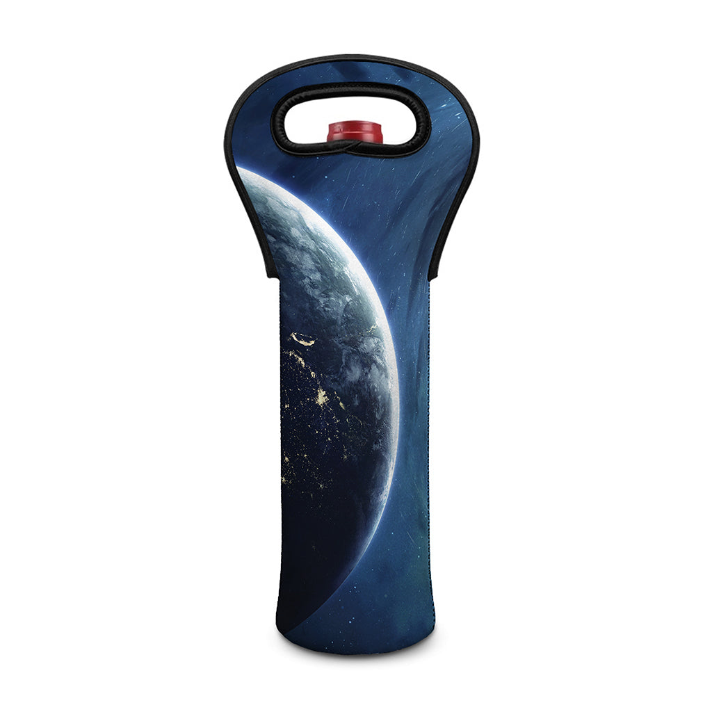 Endless Space Print Single Neoprene Wine Tote