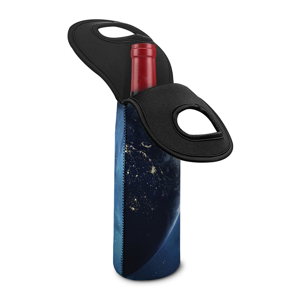 Endless Space Print Single Neoprene Wine Tote