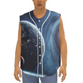 Endless Space Print Sleeveless Baseball Jersey