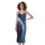 Endless Space Print Slim Fit Midi Cami Dress