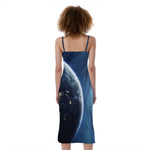 Endless Space Print Slim Fit Midi Cami Dress