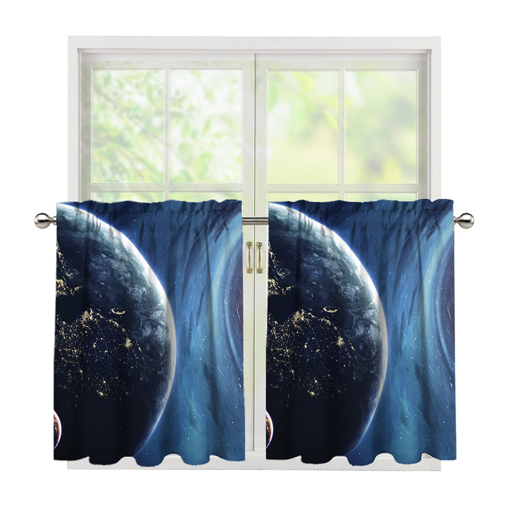 Endless Space Print Tier Curtains